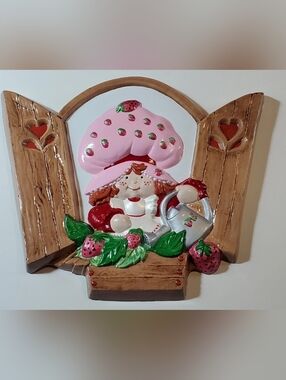 Strawberry Shortcake 14" X 12" Hand Painted Decorative Plaque Vintage 1983 RARE